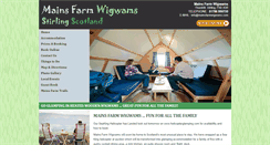Desktop Screenshot of mainsfarmwigwams.com